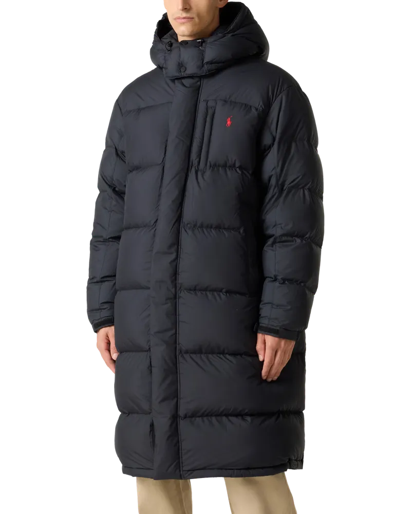 Ralph Lauren Men's Gorham Logo Long Jacket Down Coat Black Clothing Black