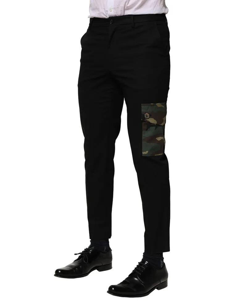 Dolce & Gabbana Cotton-Elastane Cargo Pants — Black Black