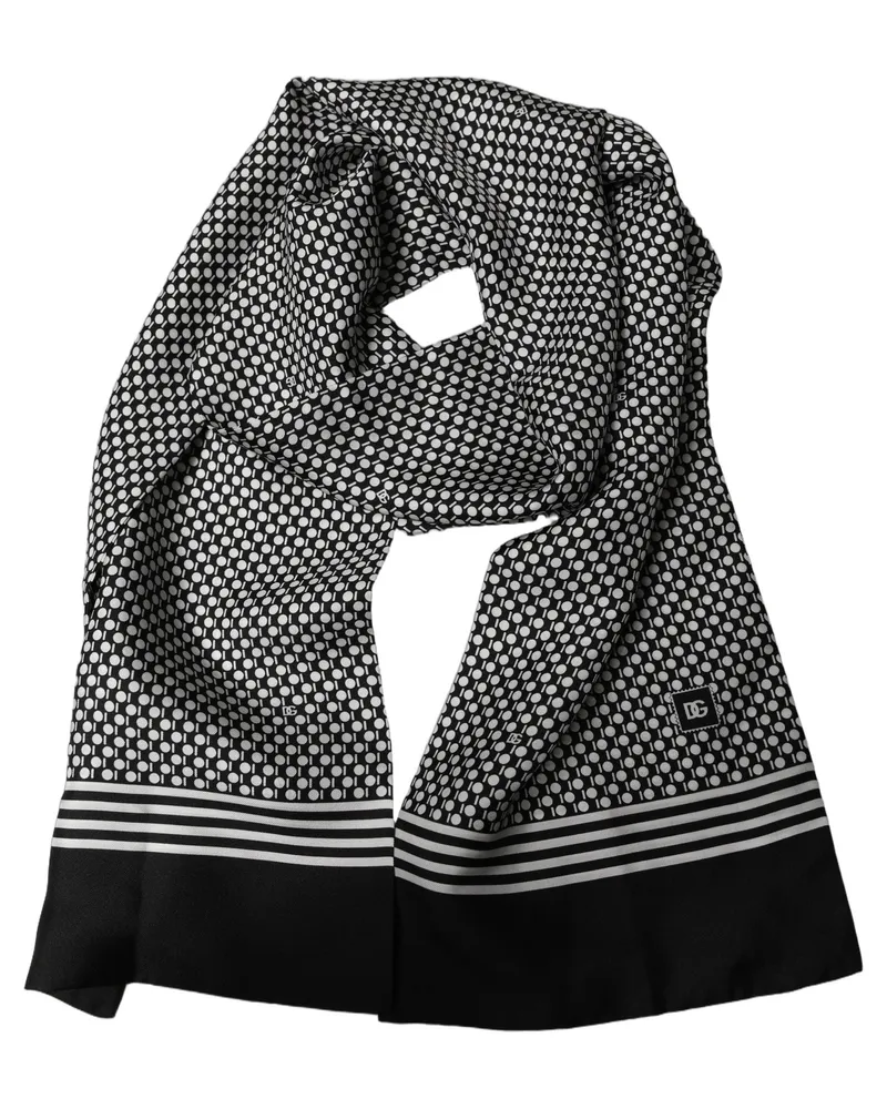 Dolce & Gabbana Geometric Silk Scarf — Black Black