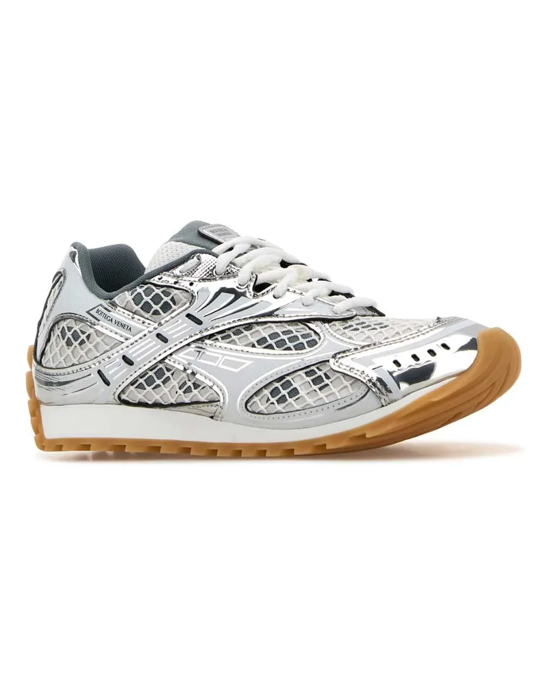 Bottega Veneta Silverwhiteopwrub Sneaker Silver