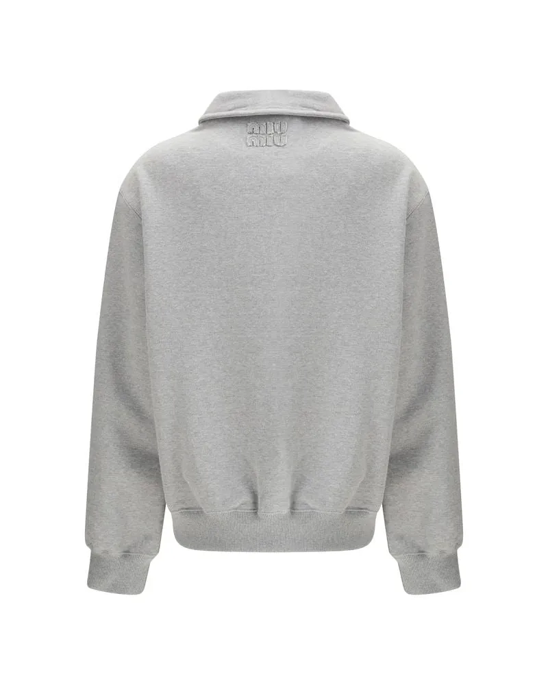 Miu Miu Women's Gray Cotton Sweatshirt Clothing Gray