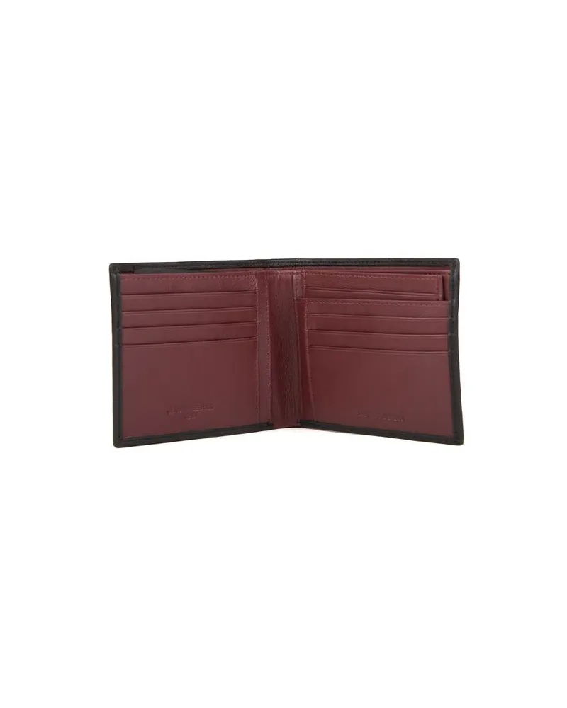 MOMO DESIGN Men's Wallet Black-Burgundy Polyurethane Bags - Black/burgundy Black