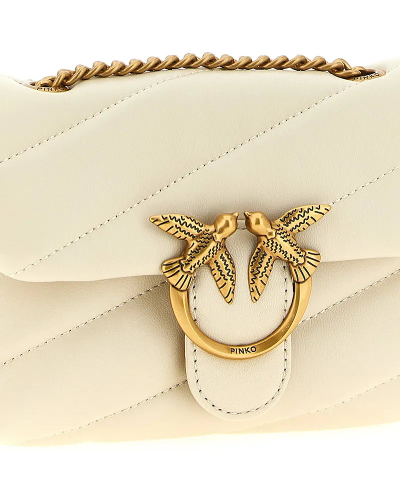 Pinko Quilted Nappa Leather Crossbody Bag — Cream Cream
