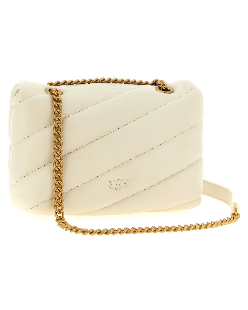 Pinko Quilted Nappa Leather Crossbody Bag — Cream Cream