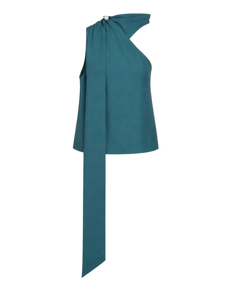 Giuseppe di Morabito Women's One-Shoulder Virgin Wool Top With Jewels Green Tops Green