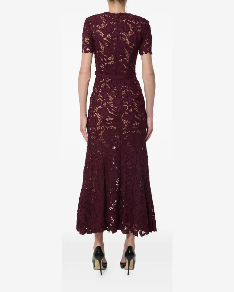 Self-Portrait Lace Mermaid Dress — Bordeaux Bordeaux
