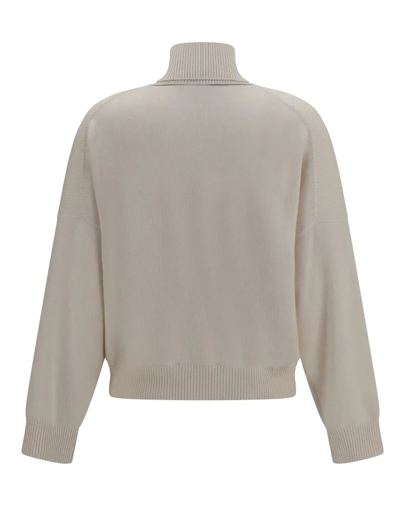 Brunello Cucinelli Women's Cashmere Turtleneck Sweater English White (capra Hircus White
