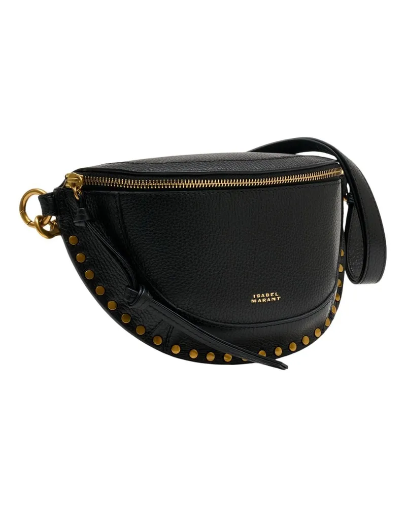 Isabel Marant Women's Studded Leather Crossbody Bag Black Cowhide Black