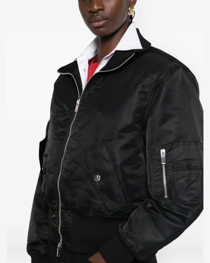 032c Satin Bomber Jacket — Black Black