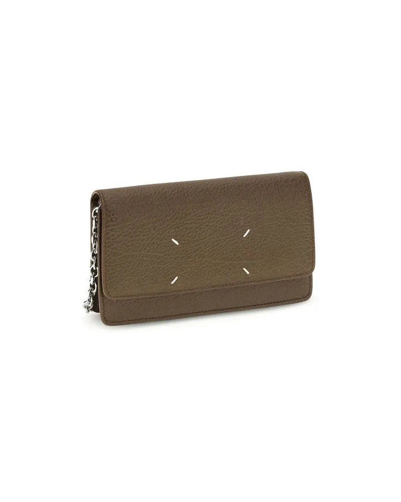 Maison Margiela Women's Brown Calf Leather Bos Taurus Wallet Brown
