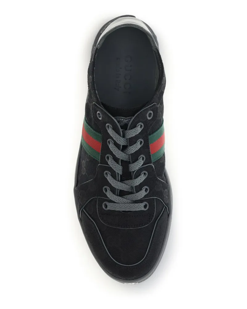 Gucci Men's Sneakers Stretch Gg Fabric Black-Mel.plat-Vrv Upper: Trainers Black/mel.plat/vrv Black