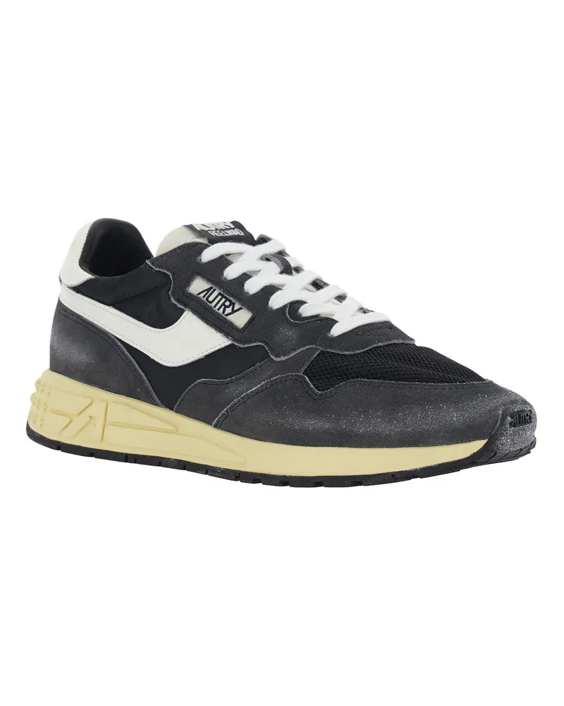 AUTRY Men's Low Top Sneakers Reelwind Black Nylon Trainers Black