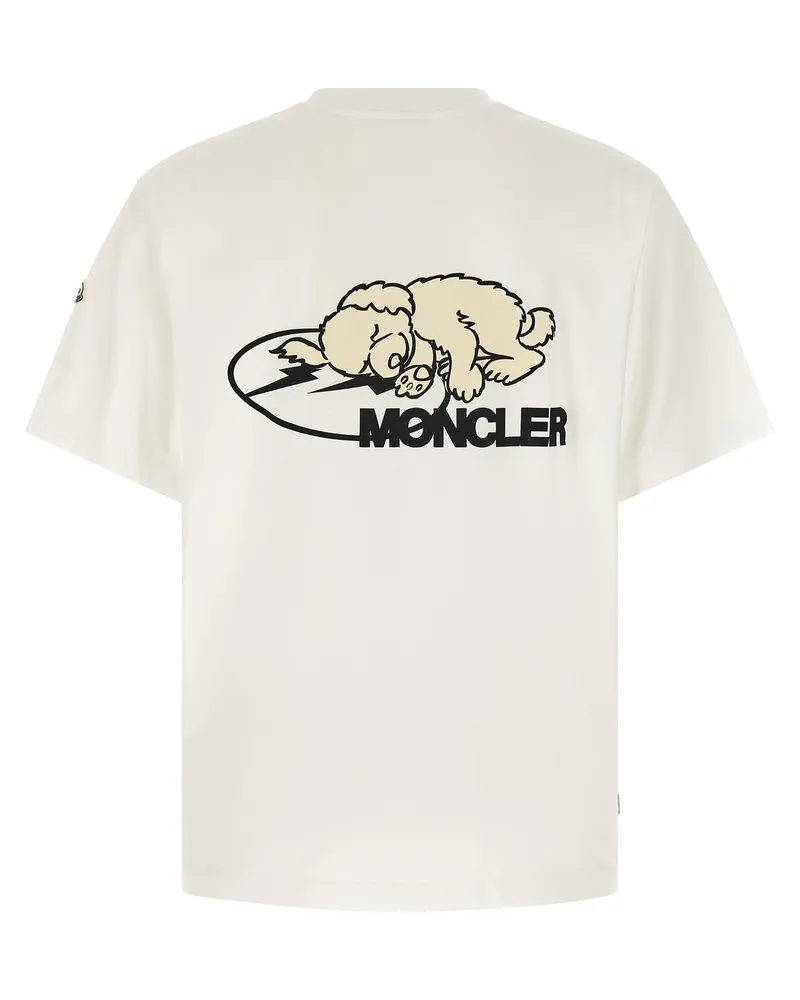Moncler Logo-Embroidered Cotton T-Shirt — White White