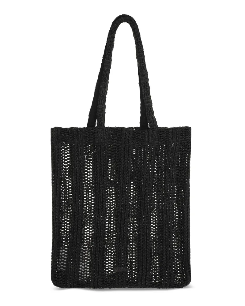 Pinko Women's Medium Easy Tote Bag Raffia Nero Limousine Shoulder Black