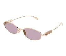 GG1802S Metal Round-Frame Sunglasses — Rose gold