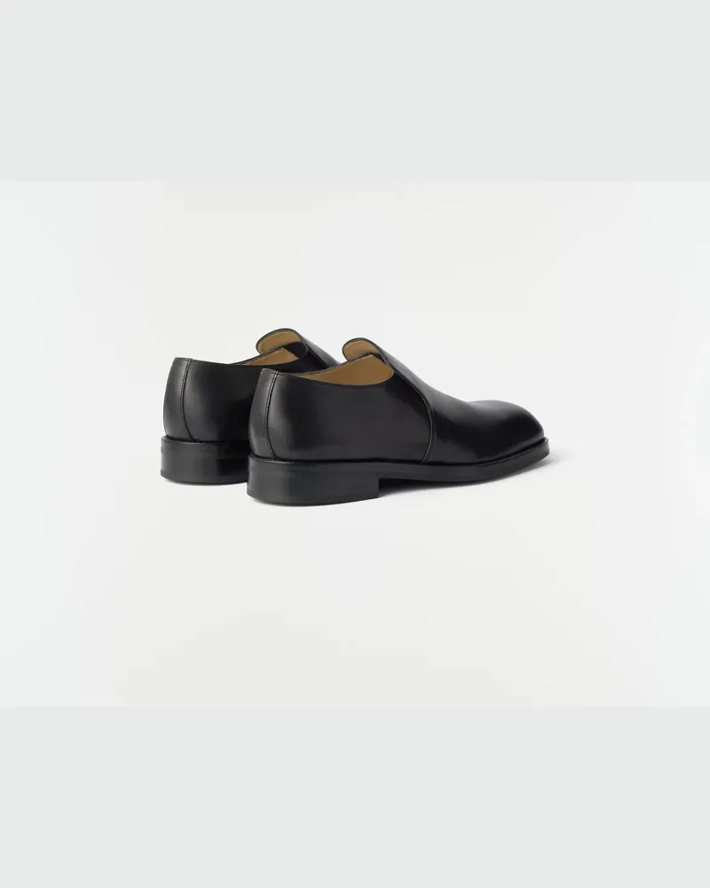Christophe Lemaire Slip-On Leather Loafer — Black Black