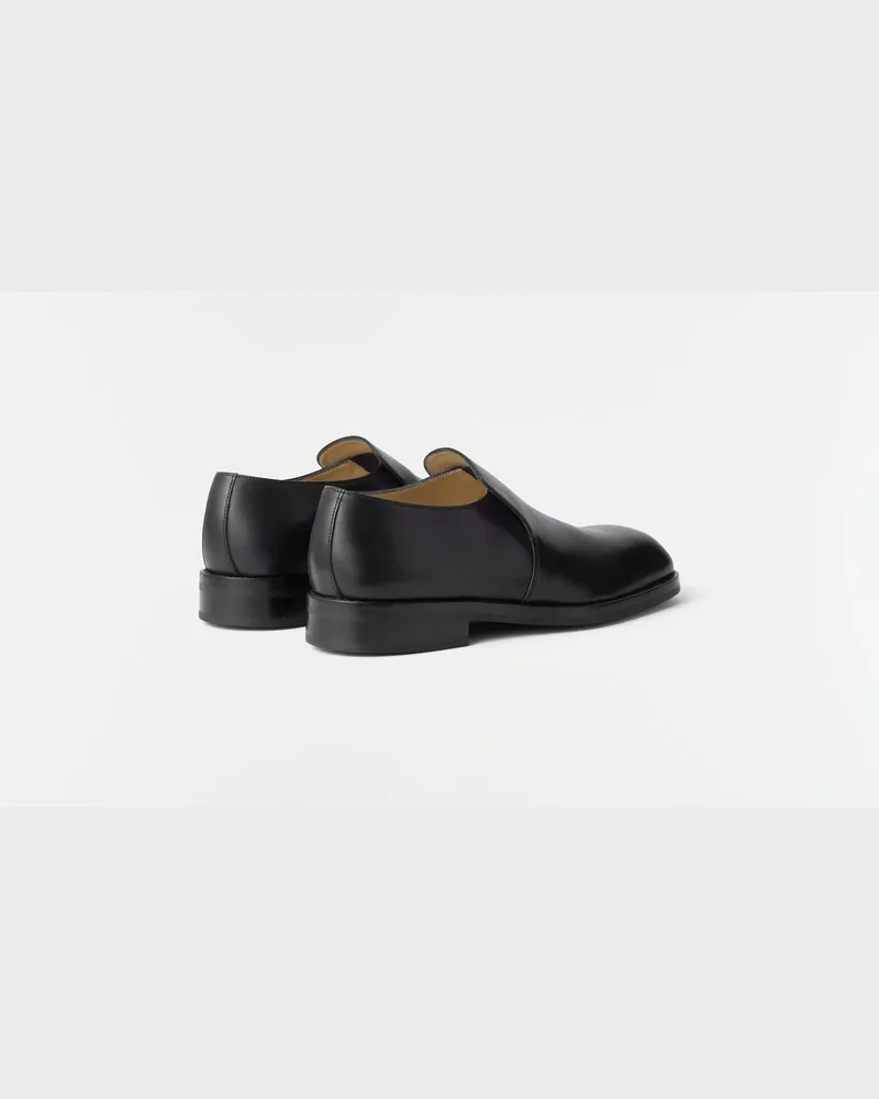 Christophe Lemaire Slip-On Leather Loafer — Black Black