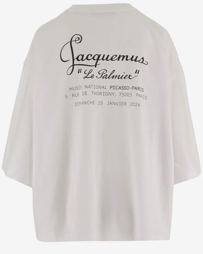 Jacquemus Women T-Shirt Le Palmier Cotton-Blend White T-Shirts & Jerseys White