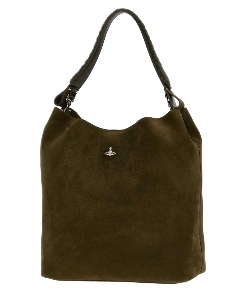 Vivienne Westwood Lottie Suede Shoulder Bag — Green Green