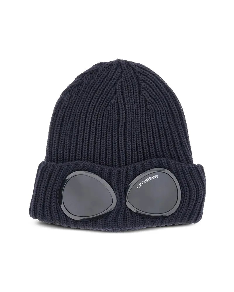 C.P. Company MAC742A00 Ribbed Wool Beanie — Blue Blue