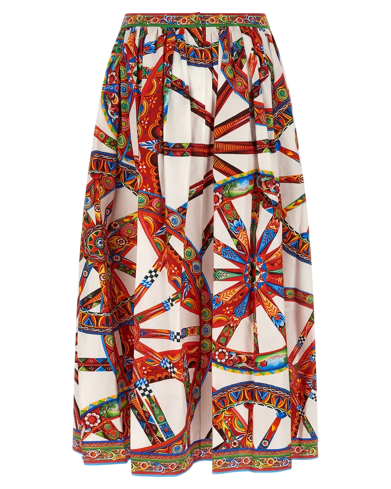 Dolce & Gabbana Women's Multicolor Cotton Midi Skirt Multicolor