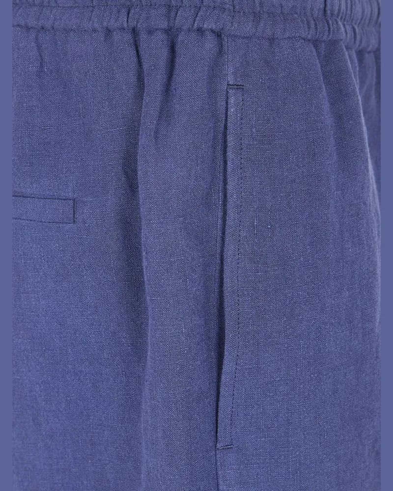 Emporio Armani Linen Shorts — Blue Blue