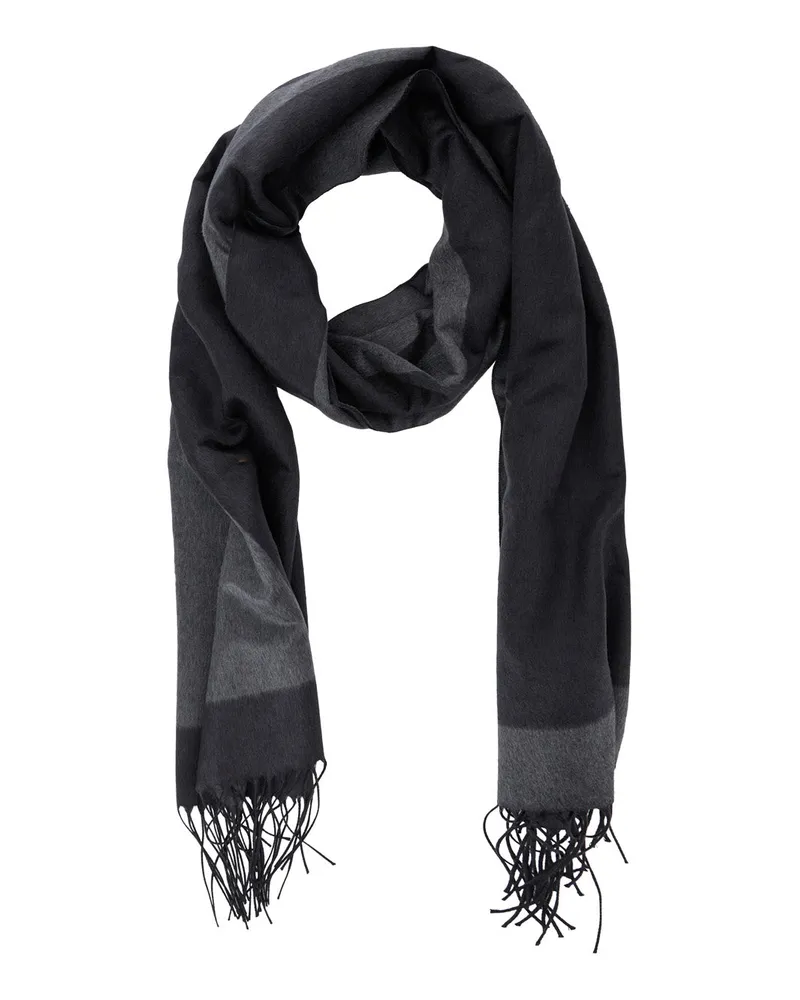 Saint Laurent Women's Grey Silk Scarf With Maxi Logo Scarfs Gray