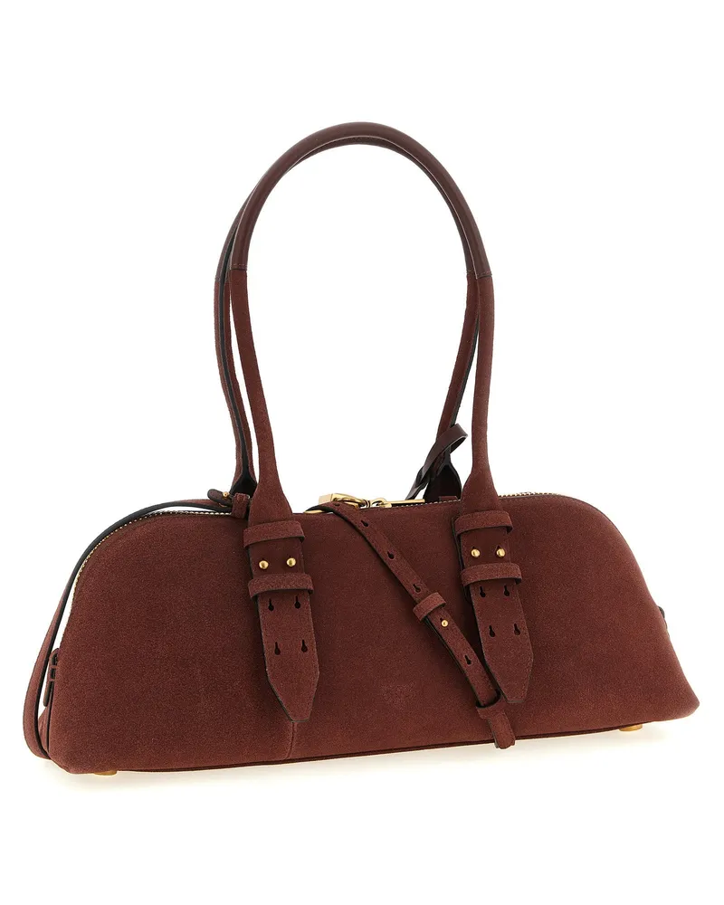 Pinko Bowling Baguette Shoulder Bag — Burgundy Burgundy