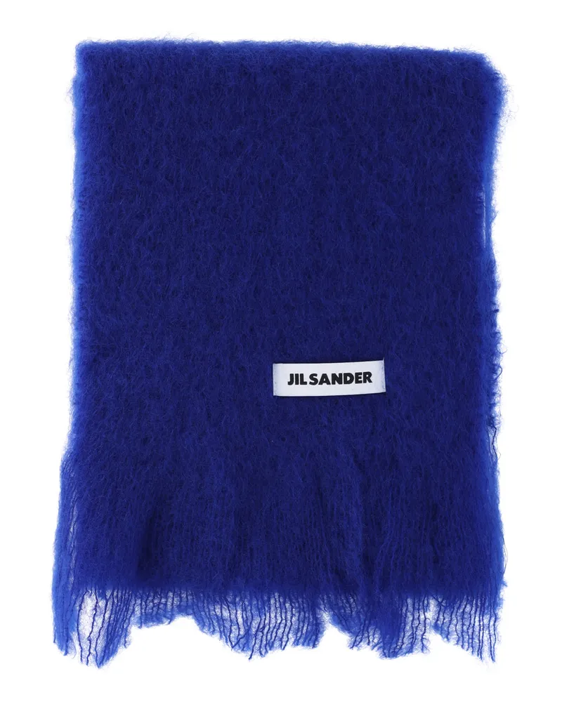 Jil Sander Men's Scarfs Blue Mohair Blue