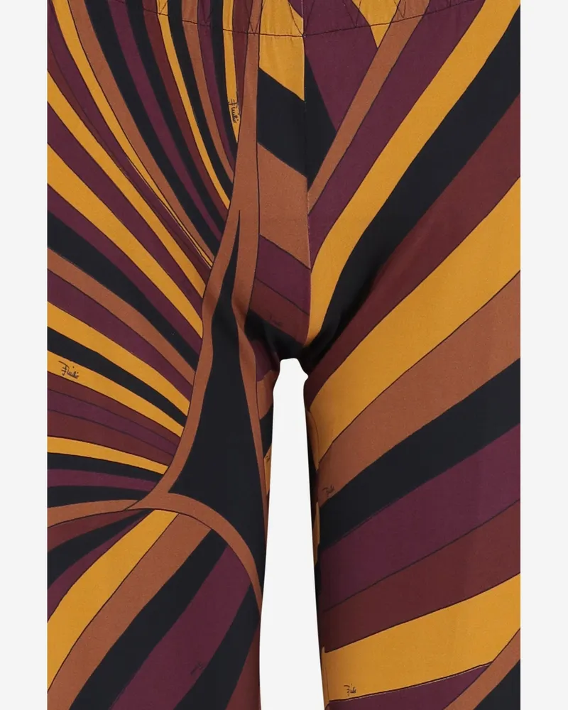 Emilio Pucci Iride Print Satin Jersey Trousers — Multicolor Multicolor
