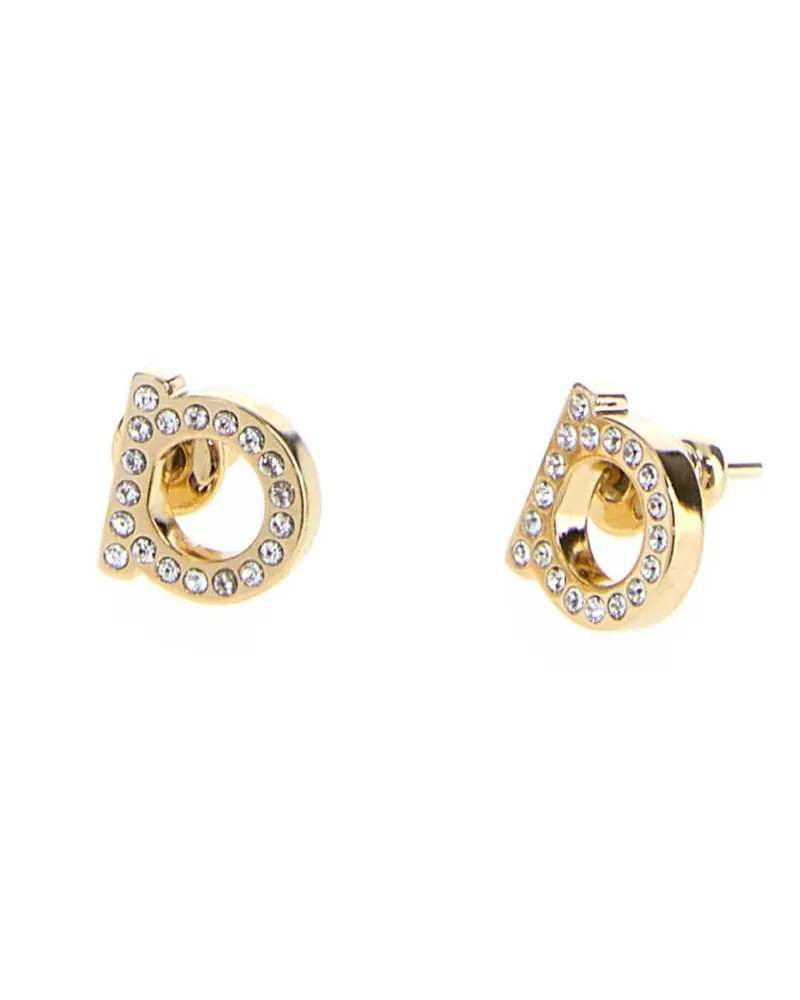 Ferragamo Crystaloro Earrings — Gold Gold