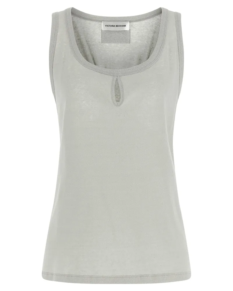 Victoria Beckham Women Gray Cotton Tank Tops Gray