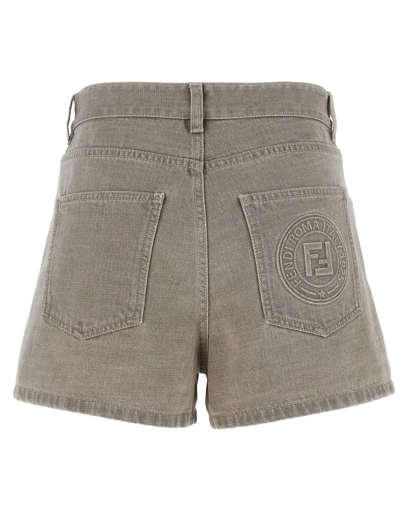 Fendi Cotton Denim Shorts — Beige Beige