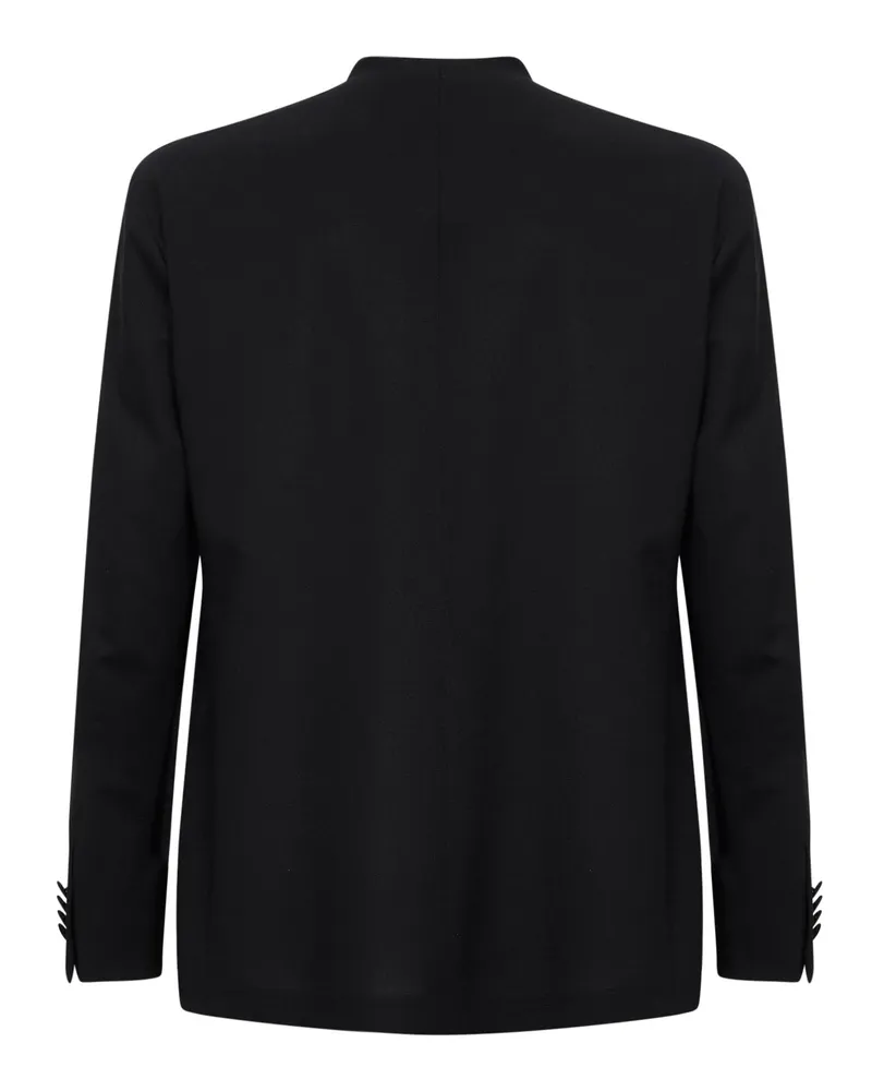 Tagliatore Men's Blazer Cannes Black Virgin Wool Blend Jacket Black