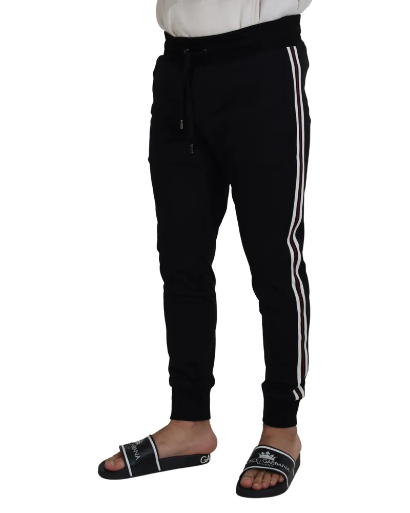 Dolce & Gabbana Men Logo-Print Cotton Joggers Black Black