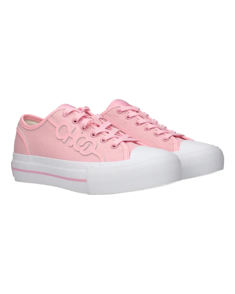 Jimmy Choo Women's Pink Fabric Low Top Sneakers Pink