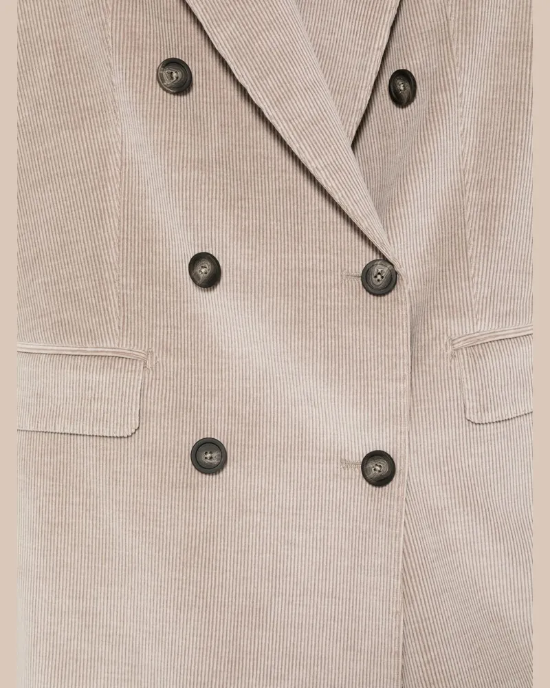 Tagliatore Double-Breasted Corduroy Blazer — Beige Beige