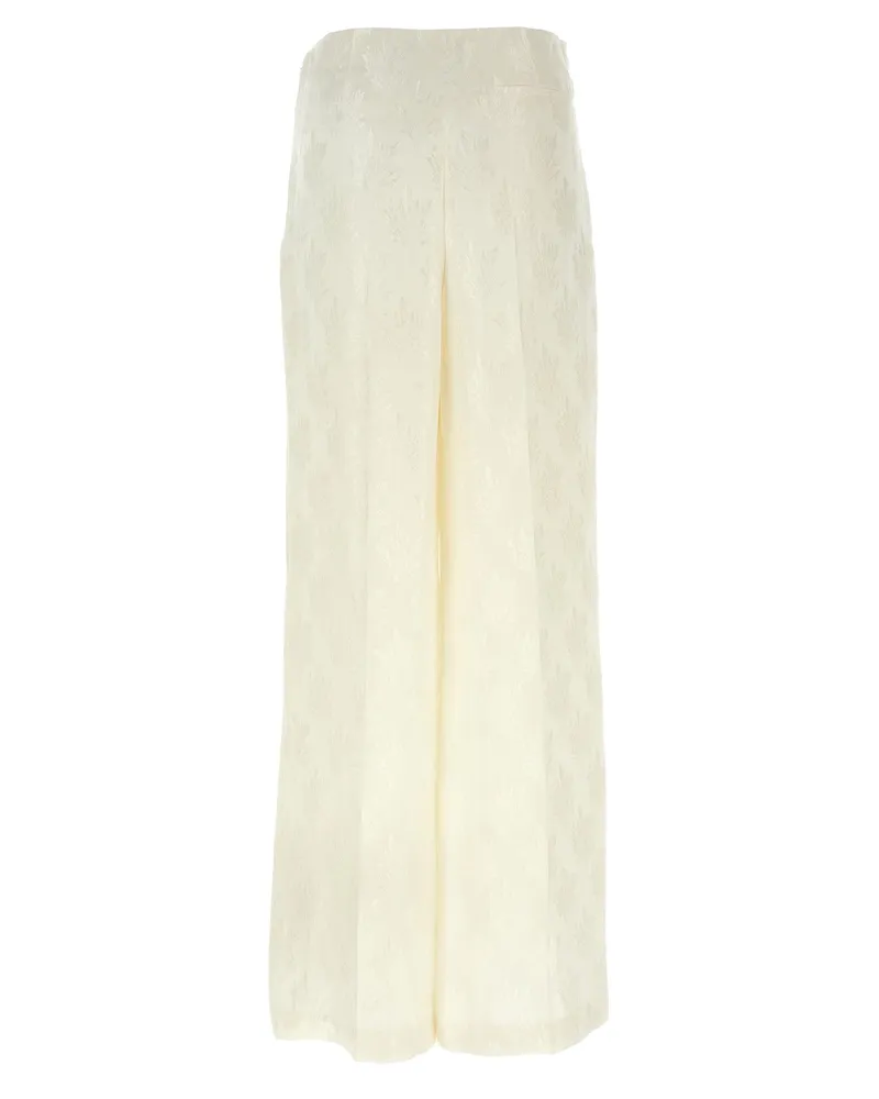 Fendi Women's White Silk Casual Pants White