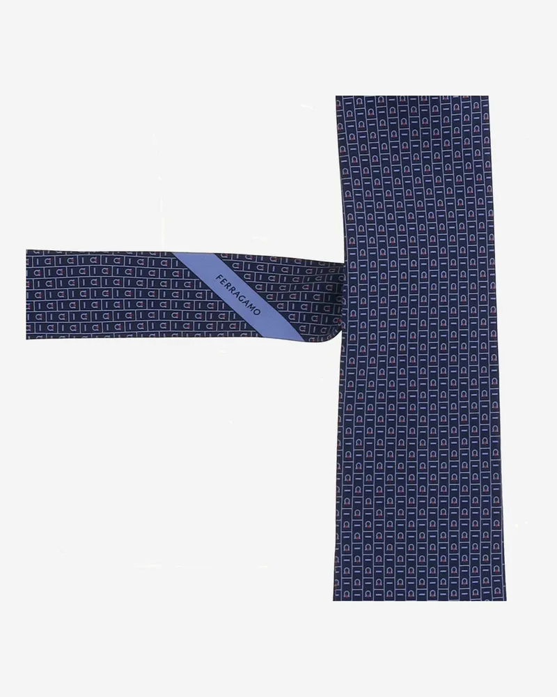 Ferragamo Men's Silk Tie Navy Ties & Bow Navy