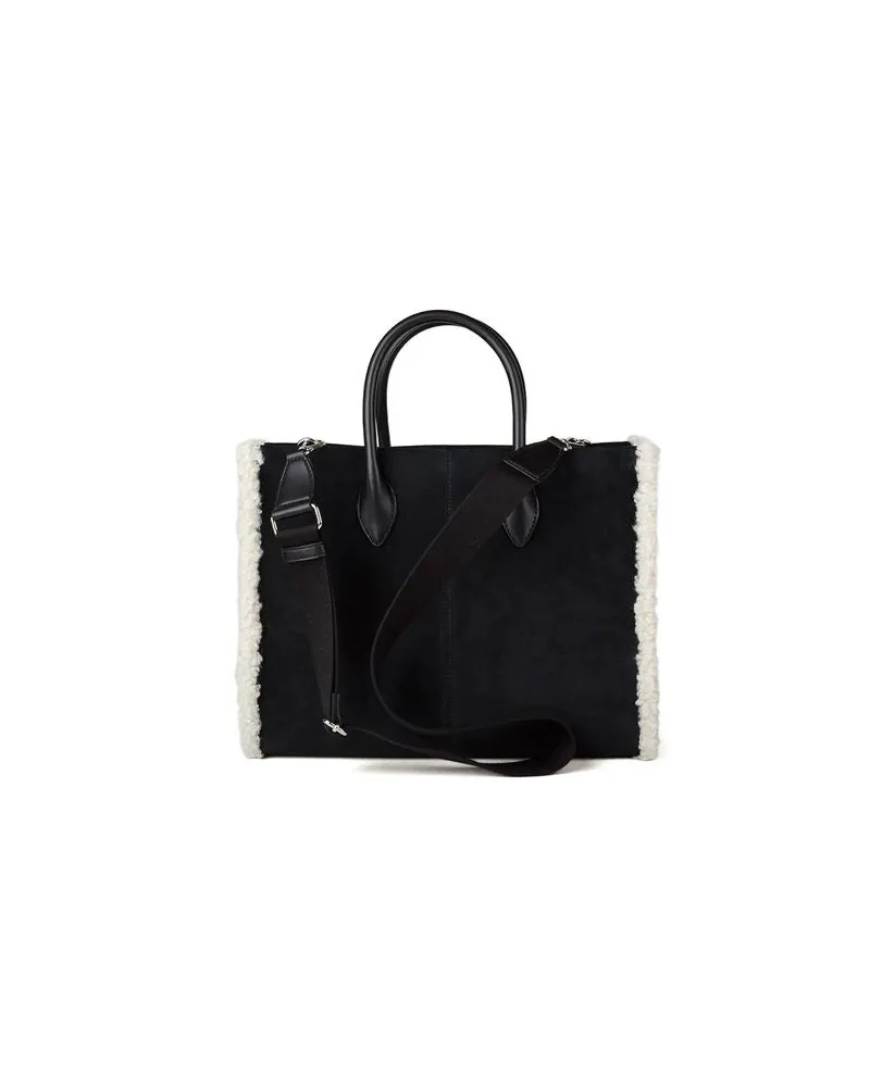 Michael Kors Women's Tote Black Suede Tote-bags Black
