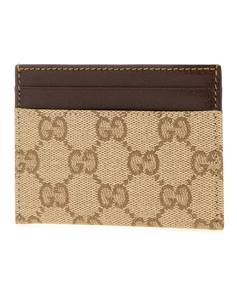Gucci Men's Gg Canvas  Essence Classic Card Holder Vintsanddkbrdkb Portafogli Wallet Beige