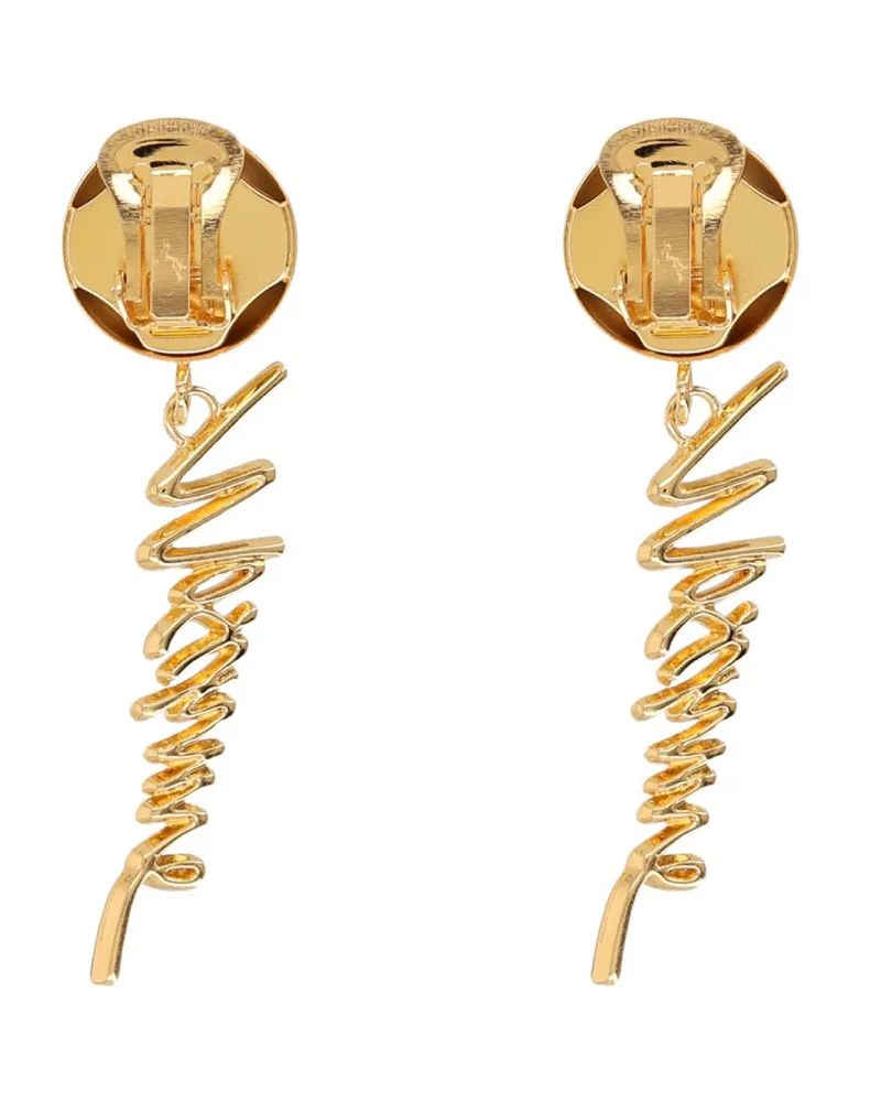 Moschino Logo Earrings — Gold Gold