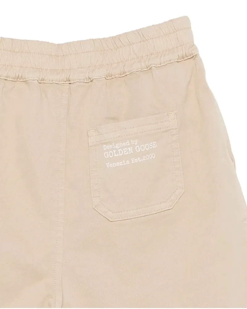Golden Goose Kids' Peleppe Drawstring Shorts Ss26 Ch Beige