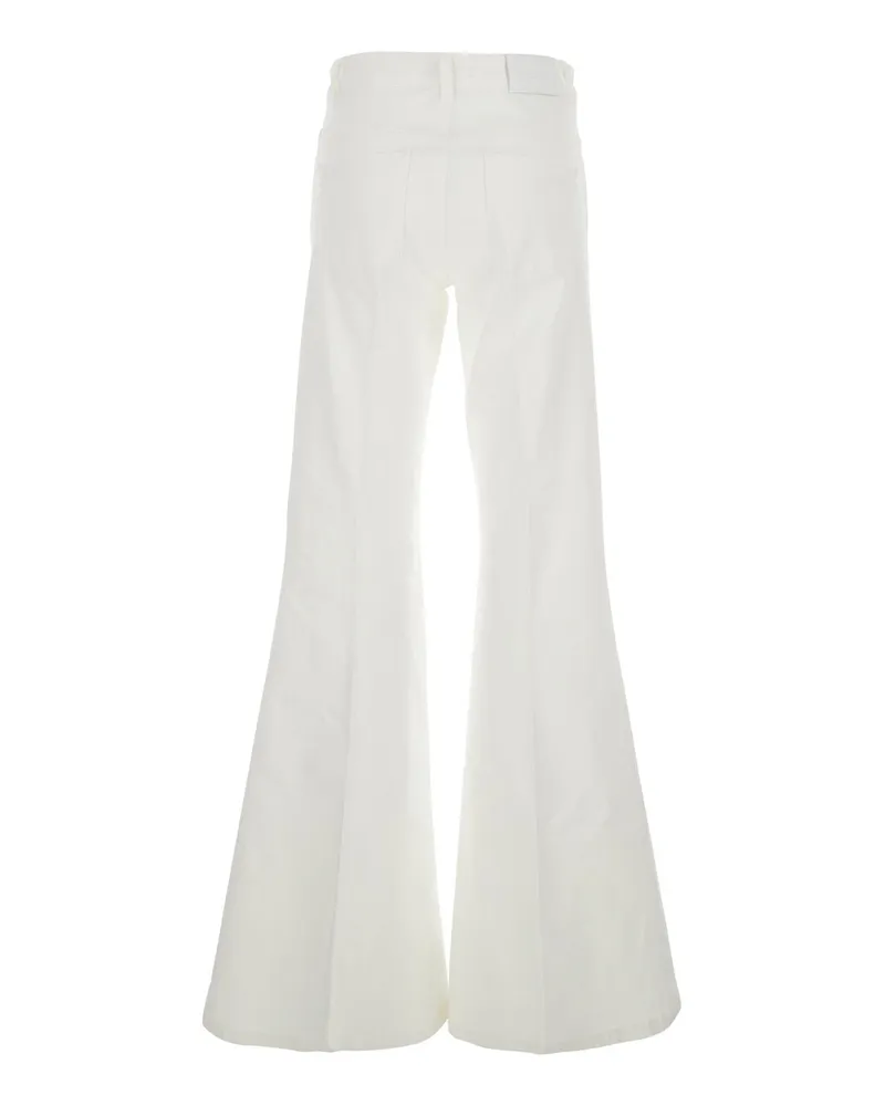 Twin-Set Women's Wide Leg Jeans White Denim Cotton White