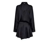 Satin Viscose Mini Dress — Black