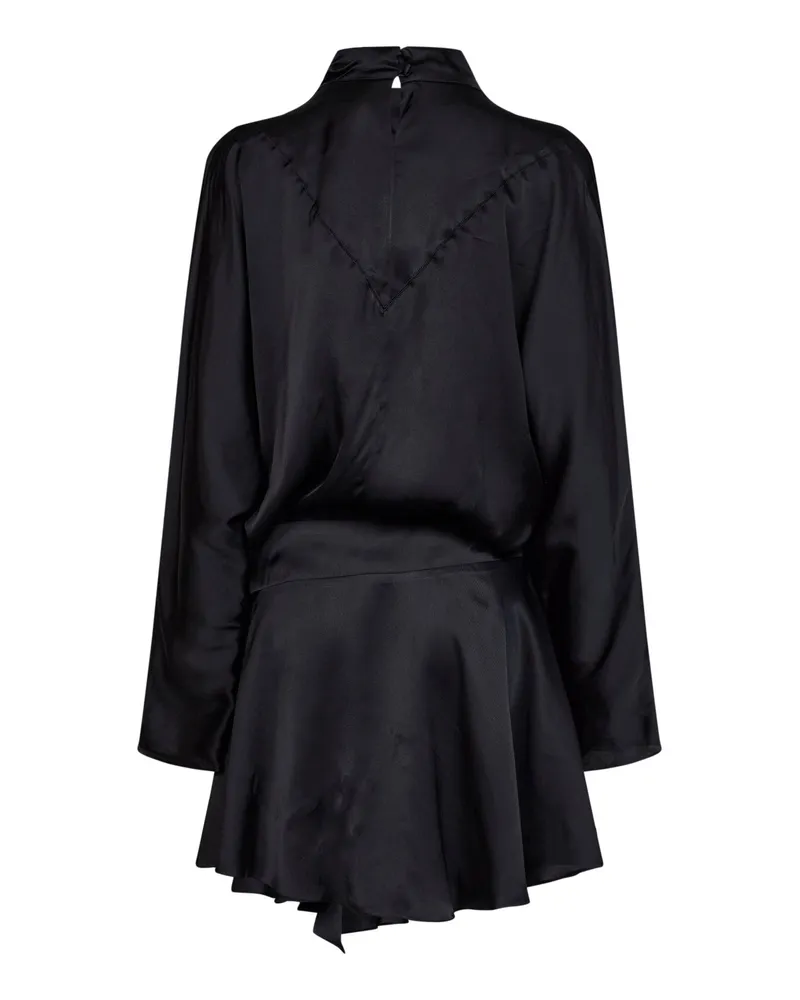 Isabel Marant Women's Mini Dress Neline Satin Black Viscose Black
