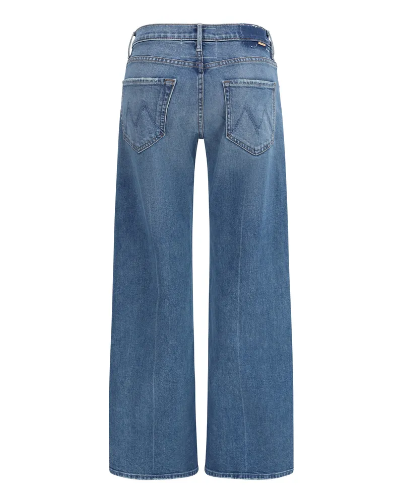 Mother Women's Mid Rise Lasso Sneak Jeans Get 2 Bird Stoned Cotton; Elastane Blue