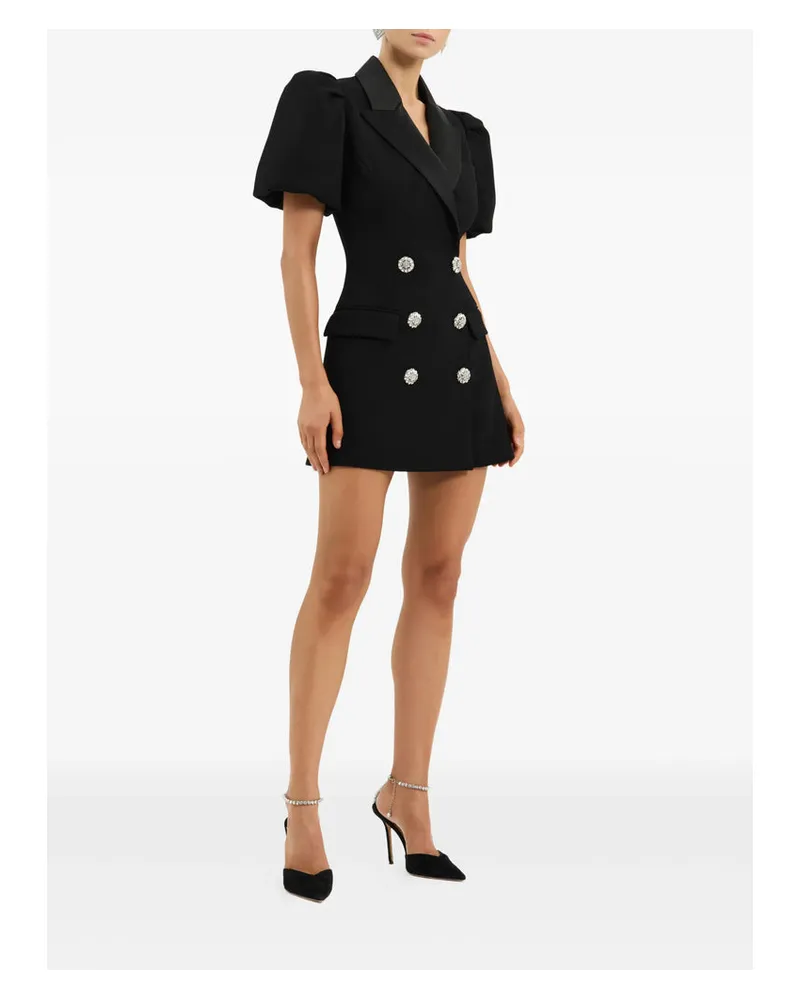 Rebecca Vallance Crystal-Embellished Double-Breasted Dress — Black Black