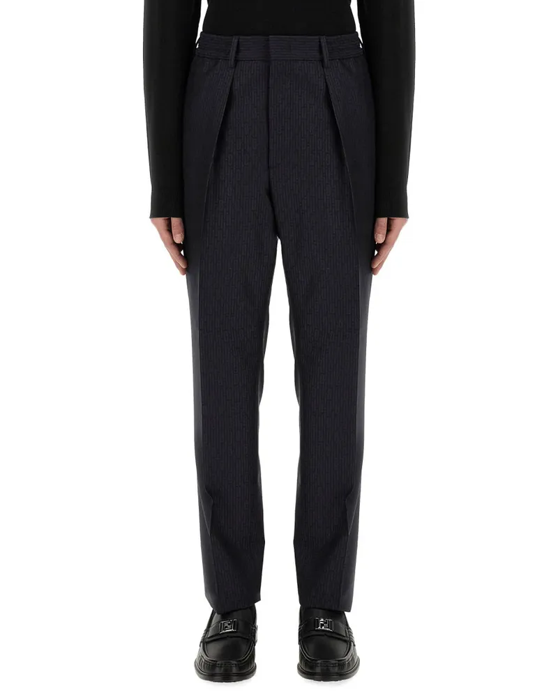 Fendi Wool Trousers — Blue Blue