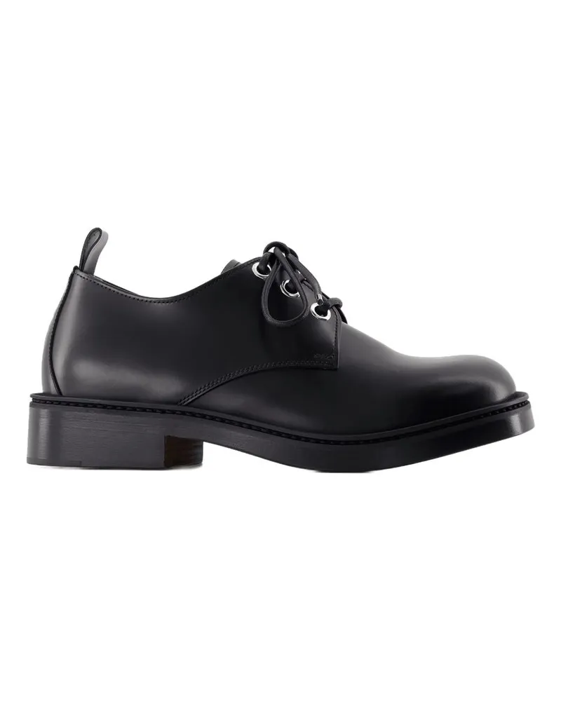 Alexander McQueen Men's Lace Up Derbies -  Leather Black Calfskin Shoes Flat-Shoes Black